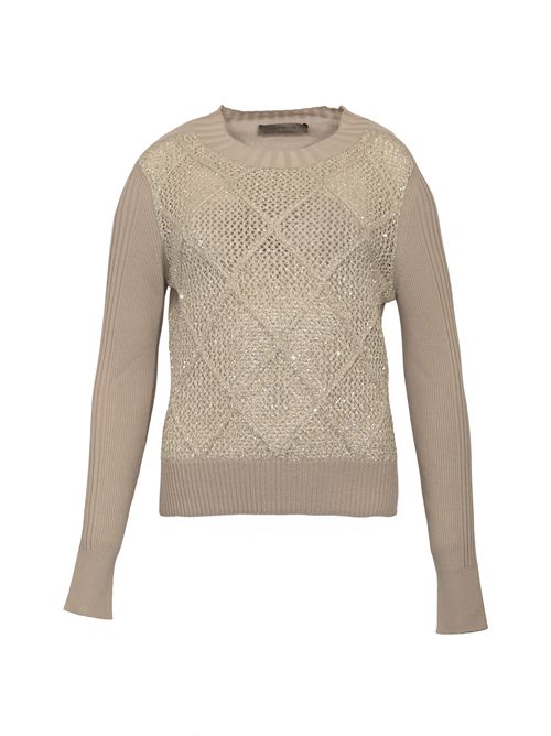 Maglia a rombi in misto lana con paillettes D. Exterior | 616358MAST